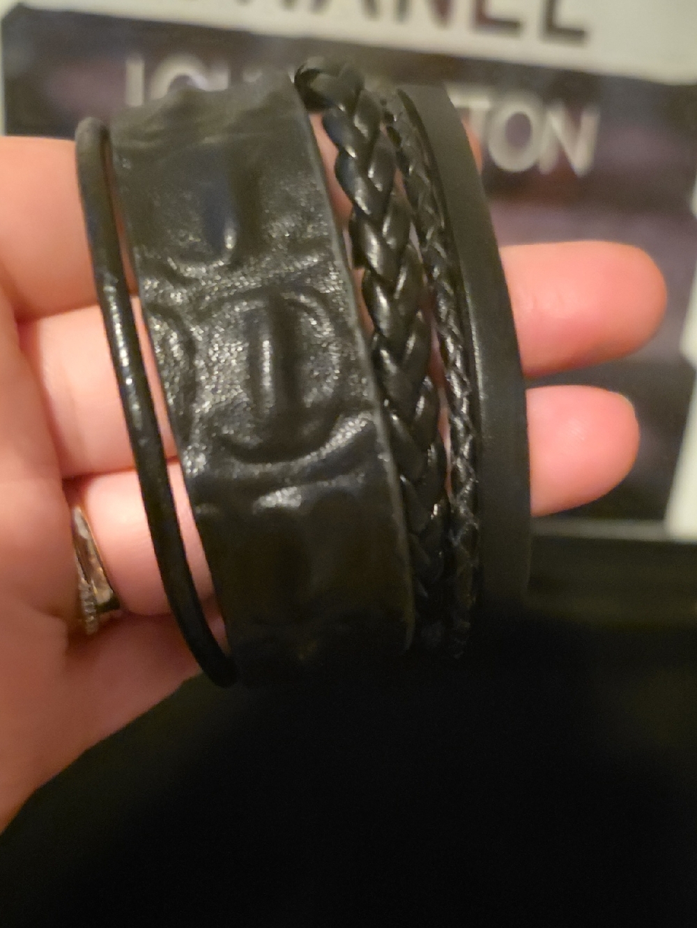 SAACHI Black Multi-Style Leather Wrap Bracelet